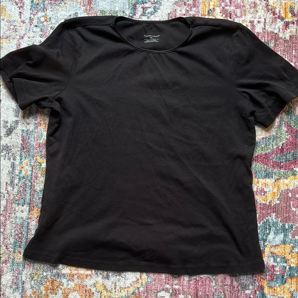 Christopher & Banks Black Short Sleeve Tee